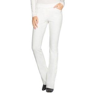 NWT White House Black Market Women's White Ivory 16R Ponte Slim Bootcut Pants!